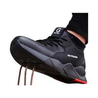 Marque travail botte mode noir anti-dérapant imperméable en cuir acier orteil chaussures de sécurité pour hommes industrie lourde