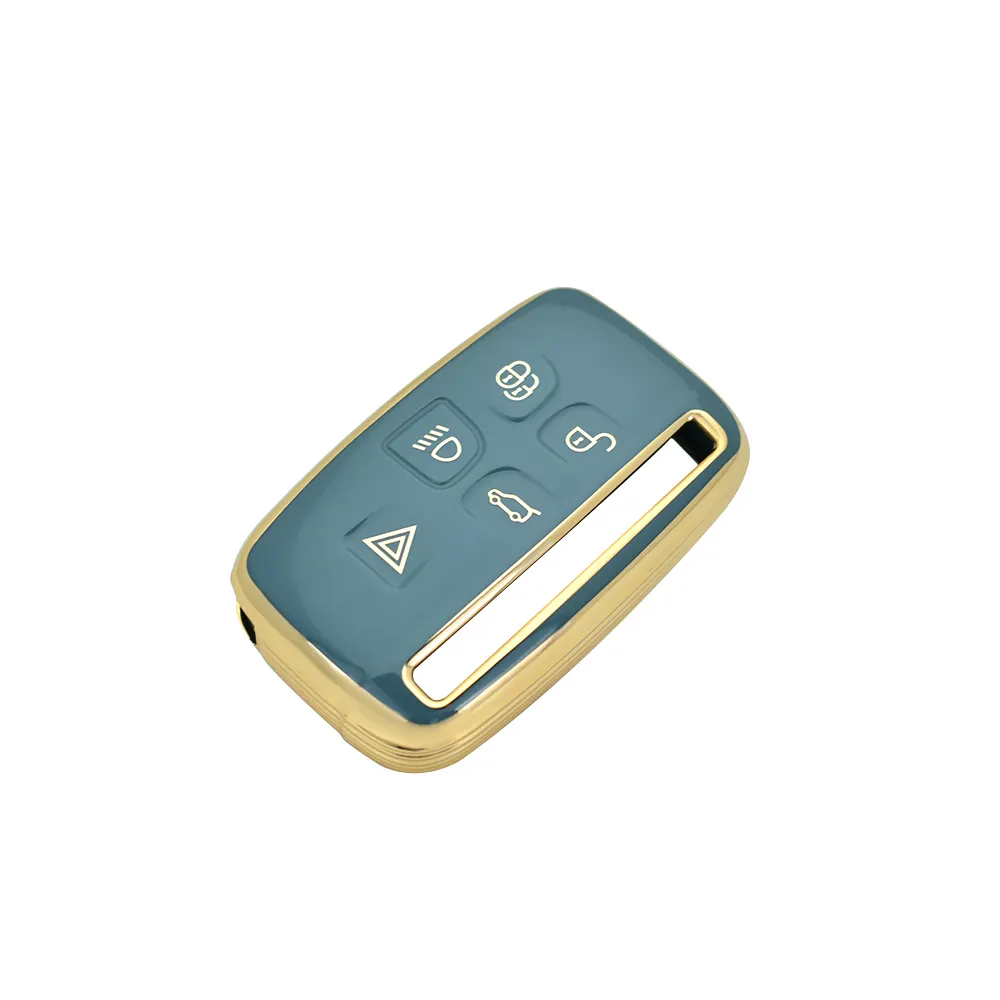 Gold chrome edge soft tpu for jaguar xjl key fob cover shell case x351