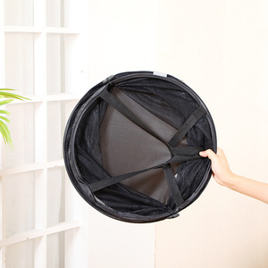 Bathroom Storage Organizer Mesh Popup Laundry Basket Collapsible Mesh Laundry <b>Hamper</b> with Lid Handles for Laundry Room - Product Image 5