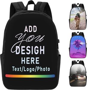 Mochila de malla impresa con logotipo personalizado Mochila con forro de poliéster Cremallera para productos de promoción de innovación Agregar fotos personales Imágenes - Product Image 6