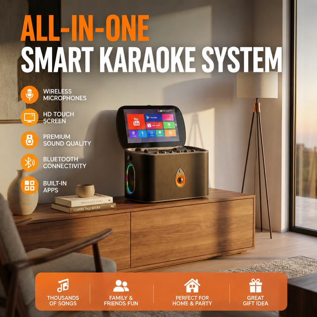 All-In-One Smart Karaoke System 12 Inch IPS Touch Screen Bluetooth Wireless Home Party Karaoke Speaker