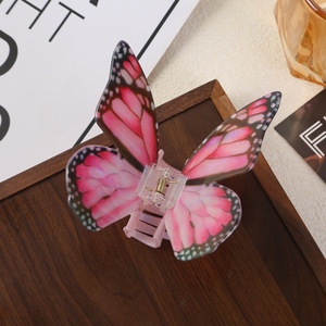 Simulation personnalisée de papillon Barrette élégante à griffes Accessoire pour cheveux en acrylique pour filles Pince à ressort - Product Image 5