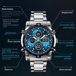   Montres pour hommes, montre électronique multifonctionnelle originale pour homme, étanche, lumineuse, réveil, mode, robe, 1106 - Product Image 4