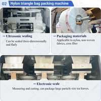 Machine d'emballage verticale économique pour sachets de thé en vrac, format triangle, avec fil et étiquette, pour citronnelle, petite échelle