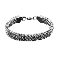 Bracelets à breloques queue de renard Silverly Bali, unisexe, double maillon cubain, en acier inoxydable, marque Pincai, pour anniversaire et mariage
