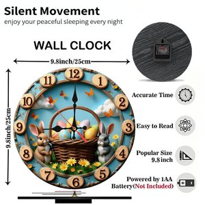 Round Wooden Wall <b>Clock</b> 25cm Minimalist Silent Quartz Home Decoration <b>Clock</b> - Product Image 5