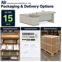 Bureau de direction moderne en MDF avec tiroir et armoire latérale, pliable, facile à assembler, durable, multifonctionnel, table de travail de bureau commerciale
