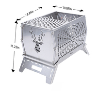 Poêle à bois en acier inoxydable en gros, prix d'usine, poêle de camping portable pliable, gril extérieur professionnel multi-combustibles
