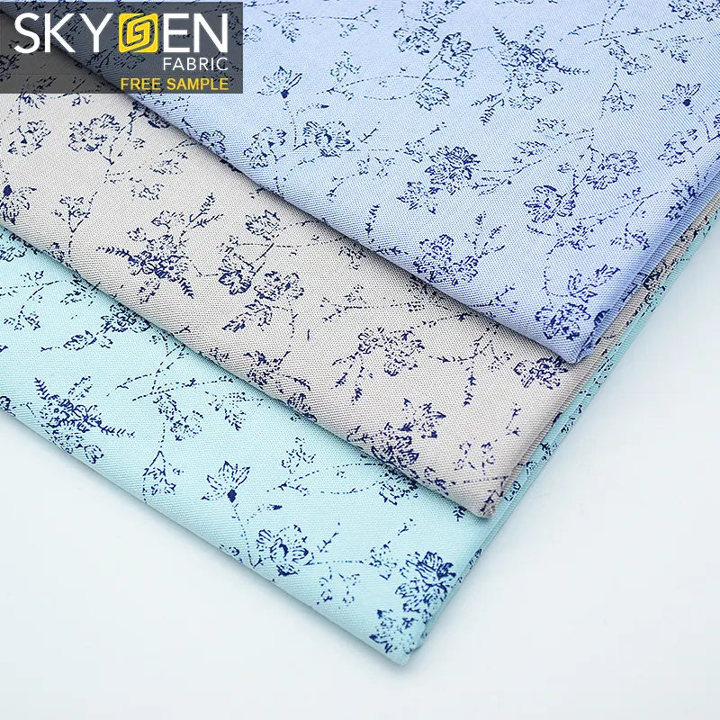 Cantão skygen fábrica lote 100 algodão camisa fabricantes de tecido têxtil