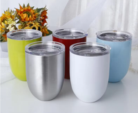 Gobelet isotherme à double paroi en acier inoxydable avec couvercle, design sans pied, pour boissons froides et chaudes, couleur turquoise, lot de 12, tasse de voyage
