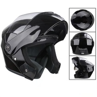 Casque de moto modulaire à visière relevable, système à double visière, coque en ABS, 4 options de couleur de visière, design unisexe, double usage sport et route