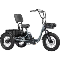 Tricycle électrique motorisé Tiniover Creek Pro 48V, carrosserie ouverte, 2 adultes/sénior, autonomie 50-70 km, capacité de charge élevée