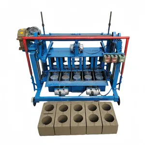 Factory Supplier KM4-45 Electric Lifting Concrete Block Machine Produce 400-200-200mm LWH round hole hollow bricks