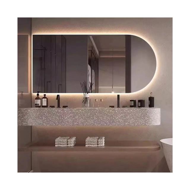 Hotel Mirror With Hidden Irregular Shaped Backlit Smart Tv Bathroom Mirror Fitness Smart Mirror With Bathroom