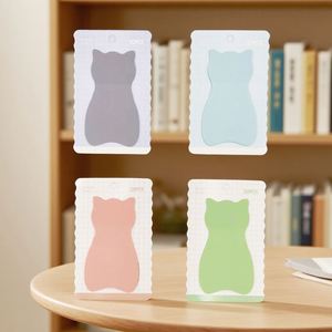 Bloc de Notas Autoadhesivo con Forma de Gato, Papel PET, Material Escolar Esencial para el Regreso a Clases, Planificador, Oficina, Escritura, Notas - Product Image 1
