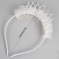 CN bandeau princesse en organza avec nœud scintillant et couronne en strass bandeau de fête pour filles accessoires de cheveux