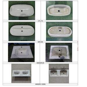Ensemble <span class=keywords><strong>WC</strong></span> <span class=keywords><strong>suspendu</strong></span> et lavabo en céramique pour maison, avec finition mate, sans rebord, en céramique dorée, design artistique, à poser sur comptoir - Product Image 6