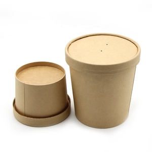 Sinh Thái Dùng Một Lần Thân Thiện 32Oz Kraft Paper Soup Cup Bowl Bỏng Ngô Xô Với Nắp - Product Image 6