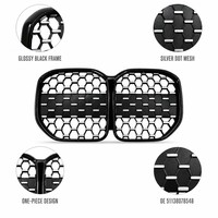 Coupe G22, Grille Argent Ciel Étoilé, Barre de fixation pour plaque, Sans trou pour capteur PDC, MOQ 2 pièces, Garantie 6 mois pour BMW Série 4