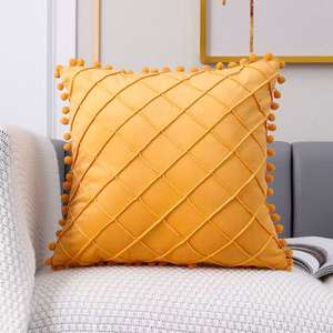 <span class=keywords><strong>Funda</strong></span> de cojín decorativa cuadrada de lujo para el hogar, estilo nórdico, de poliéster suave, terciopelo holandés, color liso, con cremallera, para uso en hoteles. - Product Image 4