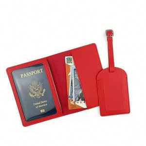 Juego de Porta Pasaportes Personalizable de Cuero PU Dorado con Etiqueta para Equipaje, Tarjeta de Embarque Metálica y Patrón de Letras y Logotipo - Product Image 4