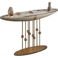 Table console moderne de luxe avec plateau en marbre, design en acier inoxydable, table d'appoint simple pour le salon, meubles pour l'entrée