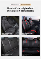 Housses de siège auto complètes en cuir personnalisées pour Honda Civic 2016-2021, accessoires auto imperméables, protection de siège auto en cuir