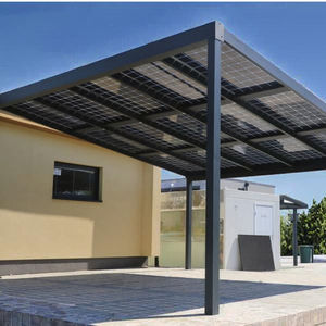 Auvent extérieur moderne, carport solaire, imperméable, en aluminium, fabrication OEM, abri de stationnement de <span class=keywords><strong>garage</strong></span>, conception personnalisée, <span class=keywords><strong>toit</strong></span> <span class=keywords><strong>plat</strong></span>, facile - Product Image 4