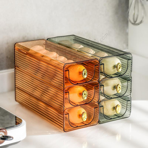 Organizador de Refrigerador con Ruedas, Apilable de 3 Niveles, Contenedor Dispensador para Refrigerador, Venta al Por Mayor - Product Image 2