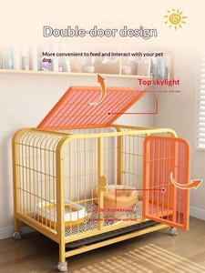 Cage pour chien de taille moyenne et grande, niche d'intérieur avec plateau de toilette séparé, structure en tube carré, sans installation, pour <span class=keywords><strong>Labrador</strong></span> et <span class=keywords><strong>Golden</strong></span> <span class=keywords><strong>Retriever</strong></span> - Product Image 2