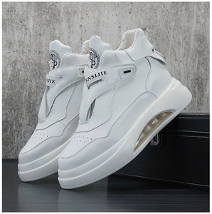 Nuovo arrivo <span class=keywords><strong>Sneakers</strong></span> Casual alte da <span class=keywords><strong>uomo</strong></span> Trendy con cuscino d'aria scarpe da basket con <span class=keywords><strong>tacco</strong></span> nascosto traspirante in Mesh bianco - Product Image 5