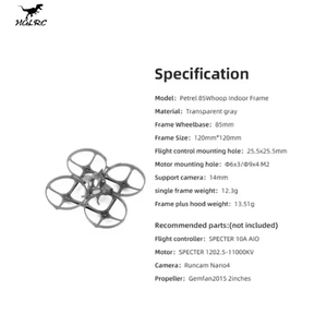 HGLRC Petrel 85 Whoop Marco interior ultraligero 75-85mm 1S/2S Compatible con FPV Freestyle Tiny Whoop Builds Drones Accesorios - Product Image 4