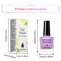 MEET ACROSS Vernis à ongles DIY longue durée 8 ml, vernis à ongles à base d'eau, 48 couleurs, séchage à l'air, décollable, art des ongles