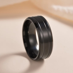 <span class=keywords><strong>Bague</strong></span> de mariage et de fiançailles en titane à double rainure pour homme, bijoux fantaisie en gros, <span class=keywords><strong>bague</strong></span> de couple pour fête, cadeau, bagues tendance - Product Image 4