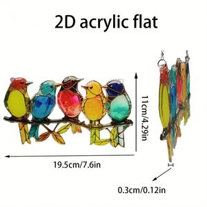 عبر الحدود لطيف ملون الطيور الماسك 2D الاكريليك قلادة الديكور مفتاح السيارة على ظهره - Product Image 6