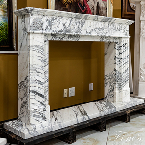 เตาผิงหินอ่อนขัดเงารูปปั้นสิงโตหินอ่อนสีขาวสำหรับตกแต่งหินในบ้าน - Product Image 6