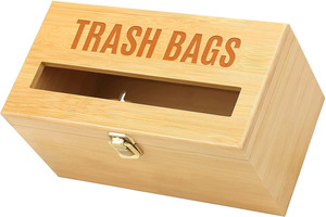 Dispenser per Sacchetti della <span class=keywords><strong>Spazzatura</strong></span> in Bambù da Parete, <span class=keywords><strong>Porta</strong></span> Sacchetti per Cucina - Product Image 4