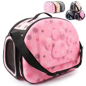 Bolsa leve dobrável para transportar animais, bolsa com alça de ombro para cães e gatos, de eva e tamanho médio, para viagem