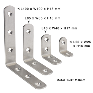 Équerres <span class=keywords><strong>d</strong></span>'<span class=keywords><strong>angle</strong></span> en métal en forme de L, support <span class=keywords><strong>d</strong></span>'<span class=keywords><strong>angle</strong></span> à 90 degrés en acier inoxydable pour meubles, armoires et joints en bois - Product Image 2