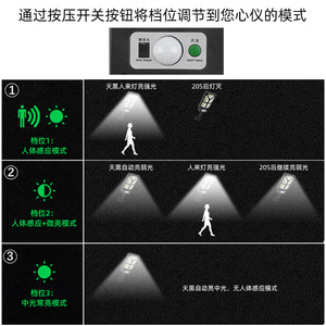ไฟถนน LED พลังงานแสงอาทิตย์ 10W โคมไฟเซ็นเซอร์ตรวจจับความเคลื่อนไหวกันน้ำกลางแจ้งสำหรับสวน - Product Image 5