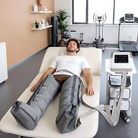 LEAMAI Appareil de massage corporel à 6 chambres avec compresseur d'air à gradient pour les membres, pantalon de massage des jambes, dispositif de thérapie, drainage lymphatique