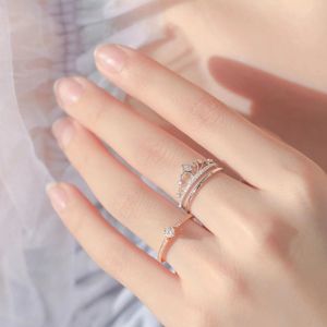 Luxe brillant Zircon château feux d'artifice couches anneau pour <span class=keywords><strong>dames</strong></span> diverses formes de conception couronne anneau ensemble bijoux de mode pour les femmes - Product Image 6