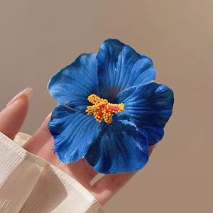 Hochwertige 5cm Ei Haars pange Hawaiian Plume ria Blume Korean Foam Haars pange Fabrik Großhandel Hot Selling Hochzeit im Freien - Product Image 5