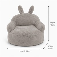 Fauteuil enfant en velours motif lapin de dessin animé, doux et confortable, pour chambre et école, couleur personnalisable, directement de l'usine