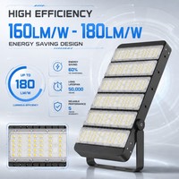 Projecteur LED extérieur étanche 50-420W, lampe de chantier, éclairage industriel, support réglable, éclairage de zone