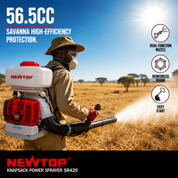 Pulverizador de Mochila Modelo SR420 de 56.5cc y 2.6KW para Control de Plagas Agrícolas y Polvo