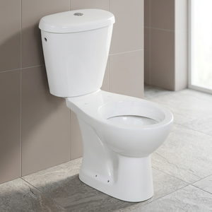 Inodoro de Cerámica de Alta Calidad de Dos Piezas con Sifón en P, Blanco, para Baño, WC, Aqua Pan, Conjunto de Inodoro - Product Image 6