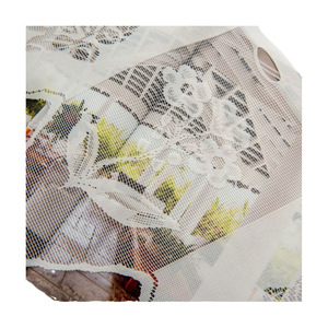 White <b>Lace</b> <b>Curtain</b> Rod Mounted Short Valance Floral Pattern Translucent Living Room Dining Room Balcony Pastoral Style - Product Image 5