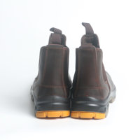 Nouvelle conception Bottes de sécurité en cuir Crazy Horse Semelle en caoutchouc Antidérapante Bottes Chelsea de travail Vente chaude Bottes de sécurité d'usine