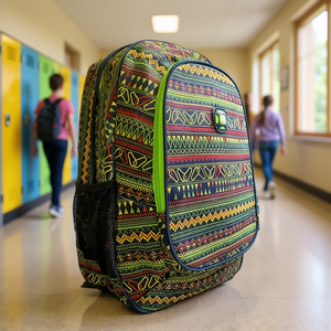 Zaino Scolastico alla Moda Nicksclub 35L, Impermeabile in Materiale Oxford, Chiusura con Cerniera, Stile Nazionale con Motivo Cartoon - Product Image 2